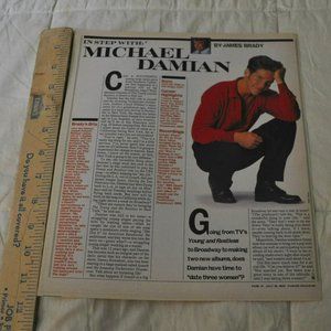 Michael Damian clipping singer, Young & the Restless TV actor 1993 article